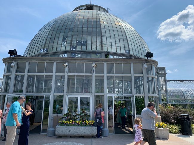 温室で結婚の記念撮影、宴会出席者