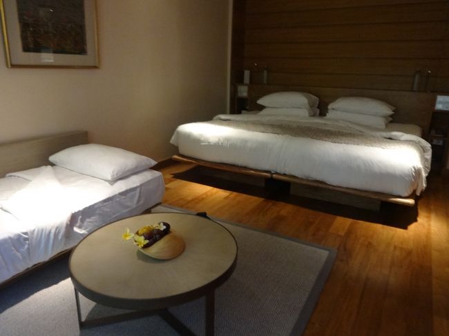 私達の部屋はシャレータイプのお部屋です。<br />めちゃくちゃ大きいダブルベッドと…