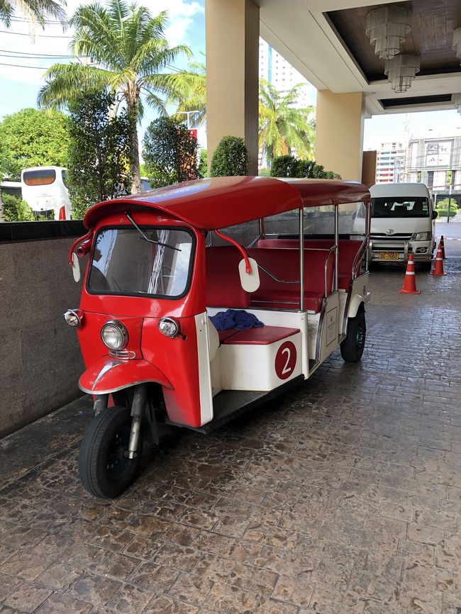 このホテルはレイクサイドとビーチサイドの二つ棟がある。<br />チェックインしてみると、ビーチサイドの方で、レイクサイドからは少し離れているらしく、<br />ちょっと大きめのゴルフカートのようなクルマで連れて行ってもらう。<br /><br />ガタガタの道路をけっこうなスピードで走るので、<br />アトラクションのようで楽しい（笑）