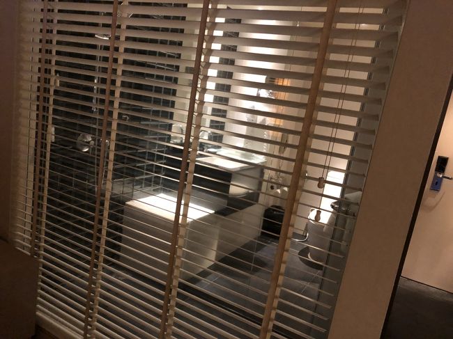 ベッドルームからシャワールームが見えるタイプ<br />もちろんブラインドあります。<br /><br />シャンプー、コンディショナー、ボディソープ、ボディローションありました。