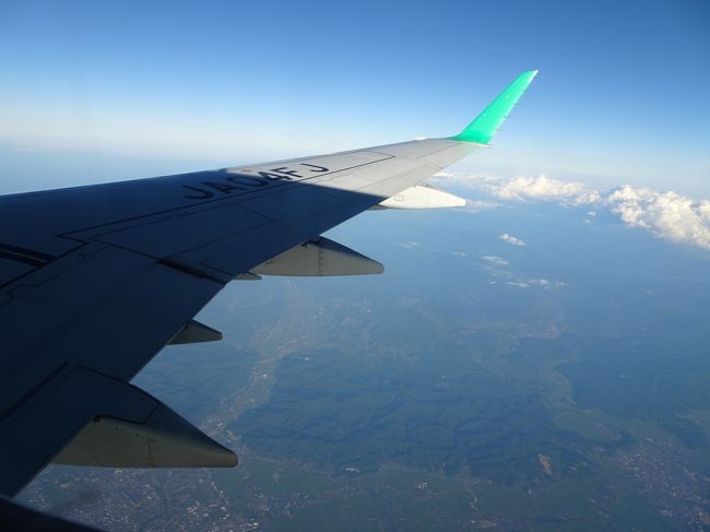 新潟市の手前（燕市）上空を飛行中