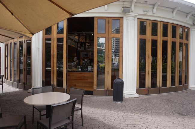 ハードロックカフェが昔あったところです。<br />この日は雲が多かったのでワイキキから歩いて行くのに<br />さほどつらくありませんでした。