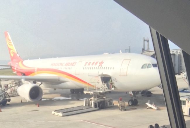 初めての香港航空。8割程度の乗客で、8割が香港人だと思います。機内食は美味しかったです。CAの話し声がうるさいと文句言っていました。