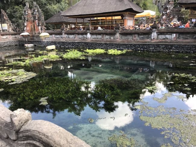 ティエタウンプル<br />この池に渡る前に女性は髪をまとめます。<br />輪ゴムは準備してありました。<br />