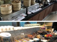 中国国際航空ファーストクラスラウンジ。ビジネスクラス利用で、ファーストクラスラウンジが利用できます。
お腹は空いてないので、料理は食べていませんが、ヌードルバーや飲茶など中華料理が中心のラインナップでした。