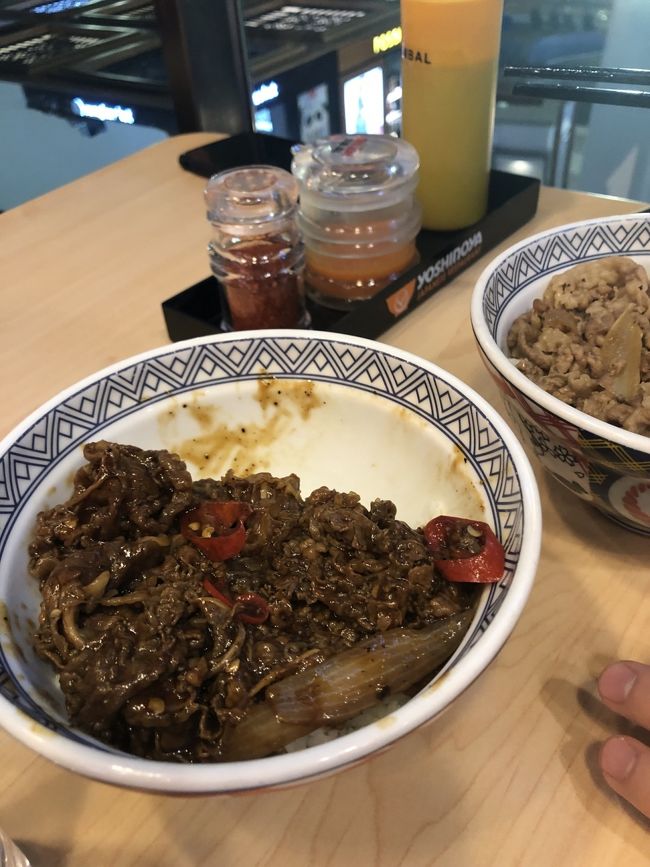 スパイシー牛丼。やっぱ日本のが旨い。