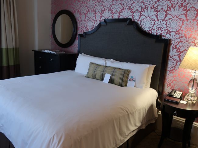 部屋に・・ここまで全く楽しめていない。トロリーでも「目が霞む＿原因」とかで調べながら来た。<br /><br />・・・バスルームでコンタクトを外して目を良くチェックしてみる。。。何のことはない、コンタクトに大きな白い目ヤニ？ゴミ？が付着していただけでした。<br /><br />時差ボケ対策で寝ちゃいけないのは分かっているんだけど、夫婦で小一時間ほど昼寝して。