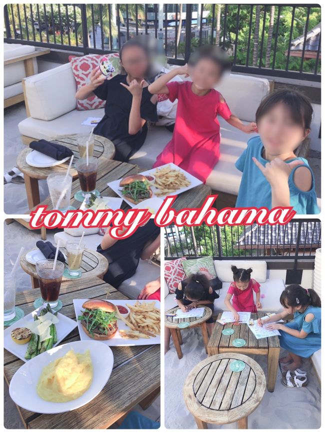 こちらは行きたかったTommy Bahama?<br /><br />砂の上でご飯を食べるという斬新さに子どもは大はしゃぎ(^｡^)<br /><br />景色も良くて、ご飯も美味しくて満足(^_-)