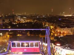 ウィーン観光の最後に遊園地の観覧車から市内の夜景を。大型でレトロ感のあるゴンドラの観覧車です。夜景を眺めながら、訪問した色々な場所を思い出して。

やっぱりウィーンは素敵な都市だったなあ。またいつか、機会があれば再訪したい（ヴェルヴェデーレ宮殿や自然史博物館なんかは今回行けませんでしたしね）という気持ちとともに、ウィーンでのいい思い出に感謝しました。