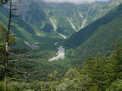 河童橋から見た穂高連峰。