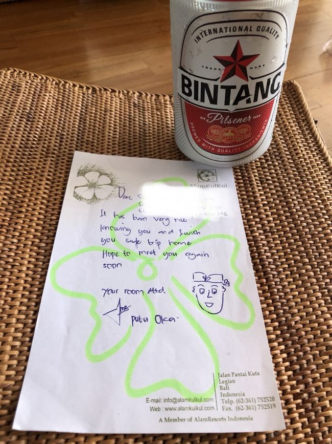 お部屋にあったスタッフの手書きメッセージが可愛い