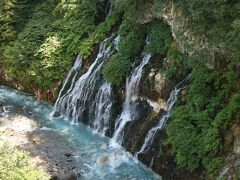 白金温泉に向かい「白ひげの滝」を眺める。

