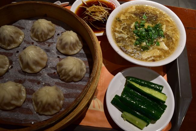 忠烈祠からお土産物を買うために中山へ。<br /><br />最後はフードコートで夕食。<br />長男が頼んだ小籠包定食、食べきれない分は私が食べた。<br />味はまあまあ。