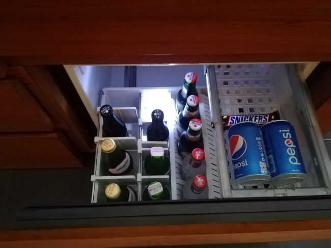 冷蔵庫は引き出し式になっていて、こんな感じで入ってます。<br />仕切り付きなので、買ってきたものを入れるってのには入れにくい（＾＾；）