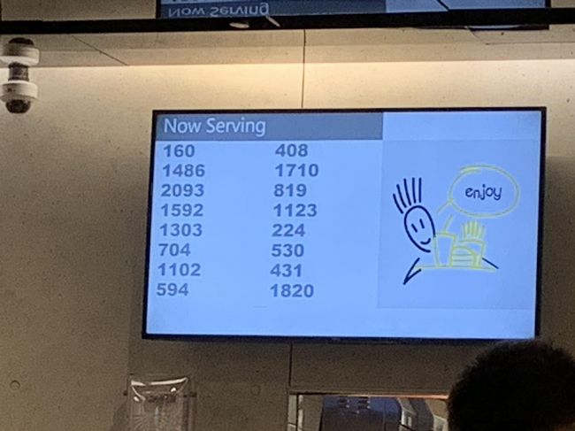 病院のように自分の番号を待ちます