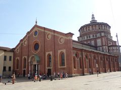 ２日目は最後の晩餐のツアーへ。
まずは最後の晩餐の鑑賞。
赤レンガの建物はサンタ・マリア・デッレグラツィエ教会です。