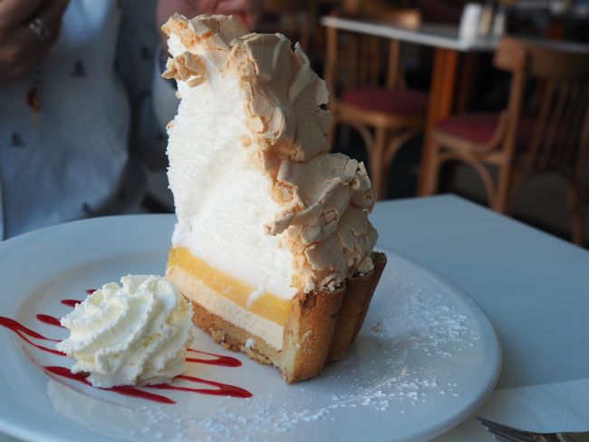 母はメレンゲだっけな。。が乗ってるケーキ<br />巨大ｗｗ<br /><br />ぶらぶら散策したあと、夕食へ。