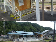 　岩泉線の分岐駅だった茂市駅。跨線橋は板で塞がれて使用停止になっていましたよ。
　５月に訪れたときは、妙に綺麗な地上の連絡通路を整備しながら古くさい跨線橋を残していることに無駄を感じたけど、やはり跨線橋の方が要らない子だったようで、８月５日から使用停止ですと。
　Wikiによれば、去年やっとＣＴＣ化されたばかりで、それまで列車交換駅毎に駅員を配置して閉塞の取り扱いをしていたと。この２１世紀にまだそんなところがあったんだねぇ。この茂市駅もＣＴＣ化に伴い無人駅になったそうで、スロープ付きの連絡通路整備も無人化に向けたバリアフリー対策なんだろうか。