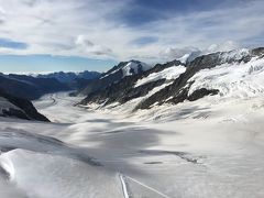 スフィンクス展望台はトップ・オブ・ヨーロッパと呼ばれている。
眺めはすばらしい。
ヨーロッパ最長のアレッチ氷河。氷の厚さはなんと900ｍあるらしい。