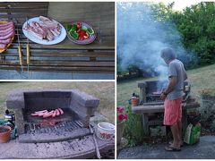 バーベキューの夕食