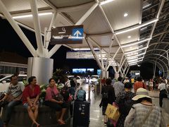 シンガポールを経由して21時頃にバリ島到着。ピークシーズンということもあって、混雑していました。
到着日は寝るだけなので空港近くのヒルトンガーデンインを予約していました。到着出口に“Hilton Garden Inn Bali Ngurah Rai Airport”のプラカードを持ったスタッフが複数いて、シャトルの乗車場所まで案内してくれました。
