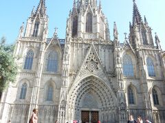 カテドラル。1298年から1448年まで1世紀以上をかけて完成した、カタルーニャ・ゴシック様式の教会。
ガイドブックには無料と書いてたので、入ってみましたが、いつから変わったのか無料ではなっていました。
【大人1人７ユーロ】