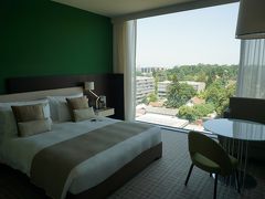 ●クラウンプラザ ジュネーブ

ちょっとフライング気味に、部屋に通してもらいました。
窓が広い～。
壁がグリーン！