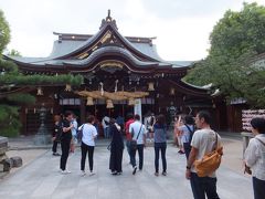 奥の堂で下車しまして、櫛田神社へ参拝に。

アジア系の外国人観光客の多いこと！