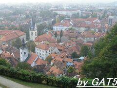 リュブリャナ城からの眺め。