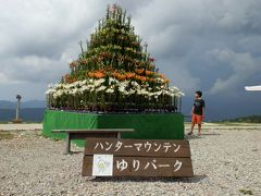 　龍王峡から那須塩原市の「ハンターマウンテンゆりパーク」へ移動しました。黒い雲が立ち込めてきました。遠くで雷が鳴り始めました。

　写真は「巨大ゆりタワー」です。高さ4ｍ　約4,000輪のゆりはインパクト満点です。