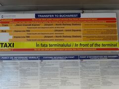 ブカレスト空港に到着

市内までは電車、バス、タクシーと
３種類あるみたいです。

　電車　乗車時間５５分（１時間に１本）
　バス　乗車時間４５分（３５分に１本）

今回はバスを利用しましたが、
ブカレストは渋滞がものすごいので
電車という選択肢もアリだと思います。