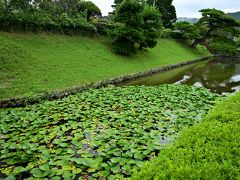 ●安芸城跡

しばらく歩いていくと、目の前に土塁とお堀が見えてきました。
鎌倉時代の末期にこの地を支配していた安芸氏が最初に築城し、江戸時代を通じて五藤氏が居住した「安芸城跡」です。