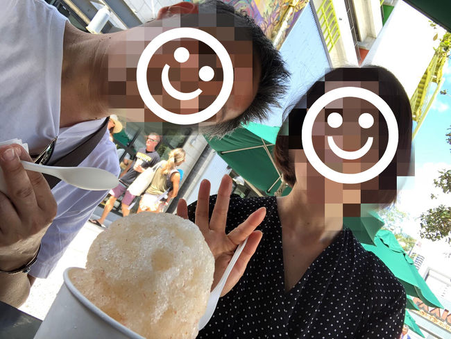 その後、初めてソルトに来てみました。とにかく暑かったので、シェイブアイスを。すごい早さで溶けていきます。早々にソルトを出て、ベイリーズでアロハシャツを見てホテルに戻りました。