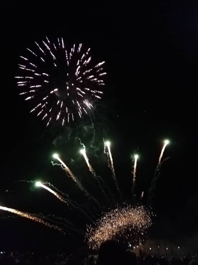 下の方でパリパリを音を立ててはじける花火もいい感じです。