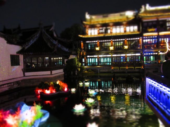 外のライトアップだけでも綺麗。