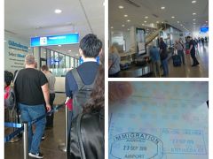 飛行機降りたら順番に並びます。

職員は手書きで何かをメモってパスポートにハンコ押す…だけ。

ゲートをくぐることも、質問されることもナシ！

更新したパスポートにジブラルタルの入国印が輝く☆☆