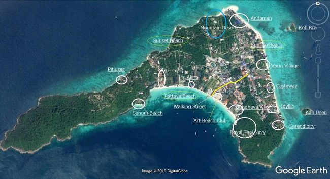 ☆Koh Lipe Map (Google Earthに加筆)