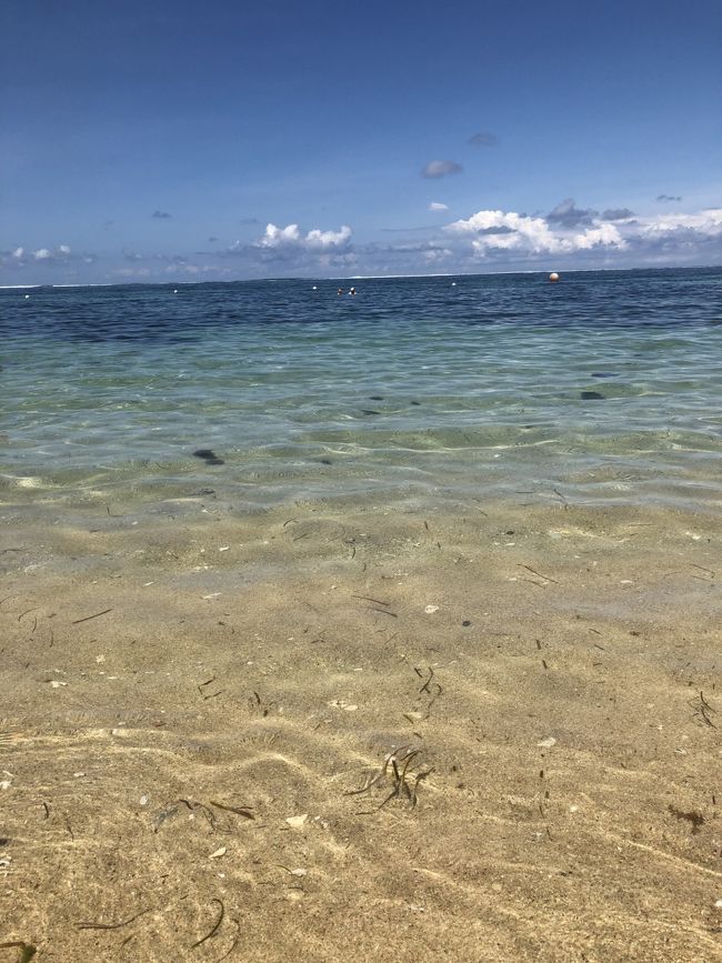 海も透明度が高くて綺麗です。波も穏やかなので、浮輪でプカプカ浮いているのが楽しい♪