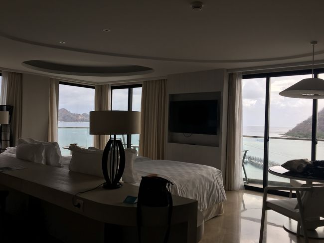 コモド諸島3日目<br /><br />コモド最後は　贅沢に　アヤナスウィート　<br />早く到着したにも関わらす　案内してくれました<br />（できるだけ早く部屋に案内してくれるそうです）<br /><br />でもそこは低層階の圧迫感のある真ん中部屋で　サイト画像と違いすぎるので変えてもらった<br />（サイトでは角部屋画像　フルオーシャンビューと書いてた）<br />この部屋に変えてもらうのに4時間ロス<br /><br />