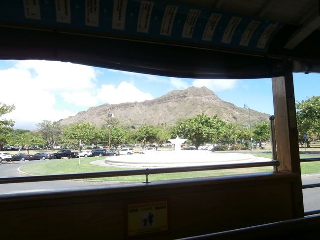 トロリーに乗って　ダイヤモンドヘッドを１周しましょう