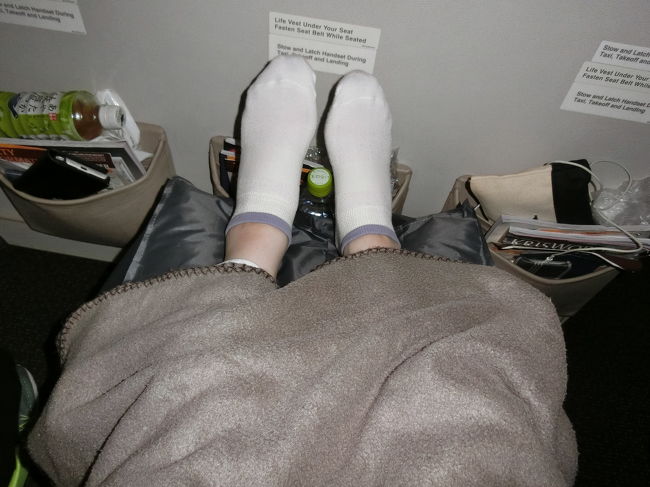 前回の羽田→シンガポール間は二人とも一睡も出来なかった反省も踏まえて、今回は羽田→シンガポール間だけエクストラレッグシートを予約しました。<br />私はフットレストも用意して準備万端！<br />睡眠重要です！