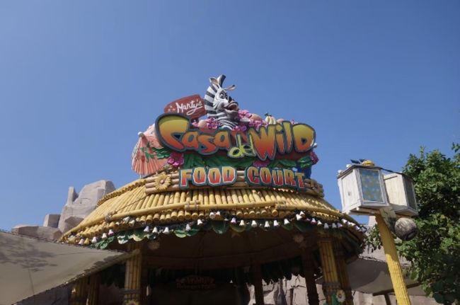 こちらはマダガスカルのエリア。急流滑りのアトラクションに乗りました。