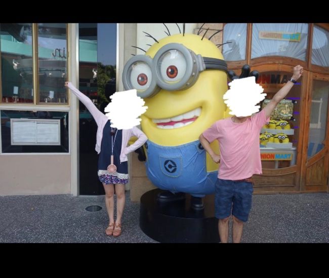 ミニオンと写真。ユニバーサルシンガポールでもミニオンは人気みたいです。