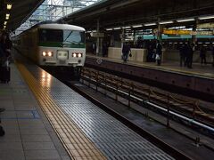 東京駅12:00発 特急踊り子115号がホームに入ってきました。