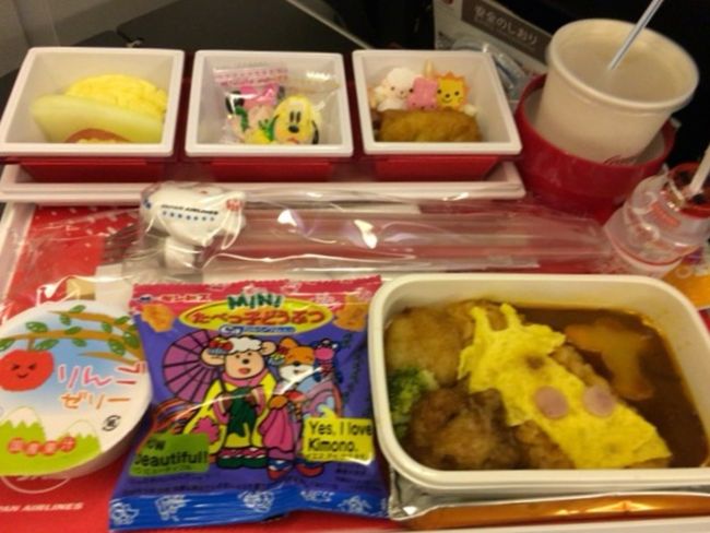 変更したキッズミール。かわいい♡<br /><br />渡航準備にかかったお金は<br />長男は渡航歴ありなので、今回は次男のパスポート代の6,000円＋写真代2,000円<br />パパのパスポート代16,000円<br />4人分のESTA 14ドル×4＝56ドル<br /><br />スーツケースを1つ買い足し<br />日焼け止め、浮き輪、持参する食品、お菓子、洋服、水着…となんだかんだ行く前からお金がでていきます。