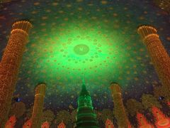 仏塔の5階の、緑の天井画。