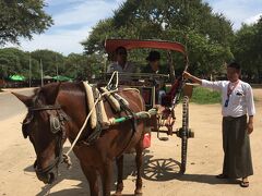 バガンはとても広い。馬車に乗って仏塔や寺院を巡ります。寺院のなかには美しい壁画などある。ただフラッシュによるダメージを恐れて撮影は禁止。