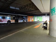 早く着き過ぎたので、403番を待つ場所でひたすら待機です。

待合室なんてなく、ただ椅子があるだけで吹きっさらしで、寒くて寒くて。周囲を見たら、皆さんダウンとか中綿のコートを着ています。私は、長袖Ｔシャツにパーカー・・・寒すぎ。もうそんな年齢ではありませんが、仕方なくパーカーのフードを被って寒さに耐えていました。