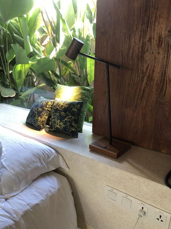 ベッドの枕元にはコンセントもあり機能的でした