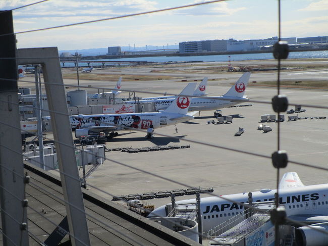 地元からバスで羽田空港へ。即位の礼があったりで1香港早いので行ったけど、渋滞もなく9時半前には到着。友人と合流してから、チェックイン。窓から２席が直前に空いたので、変更してもらった。